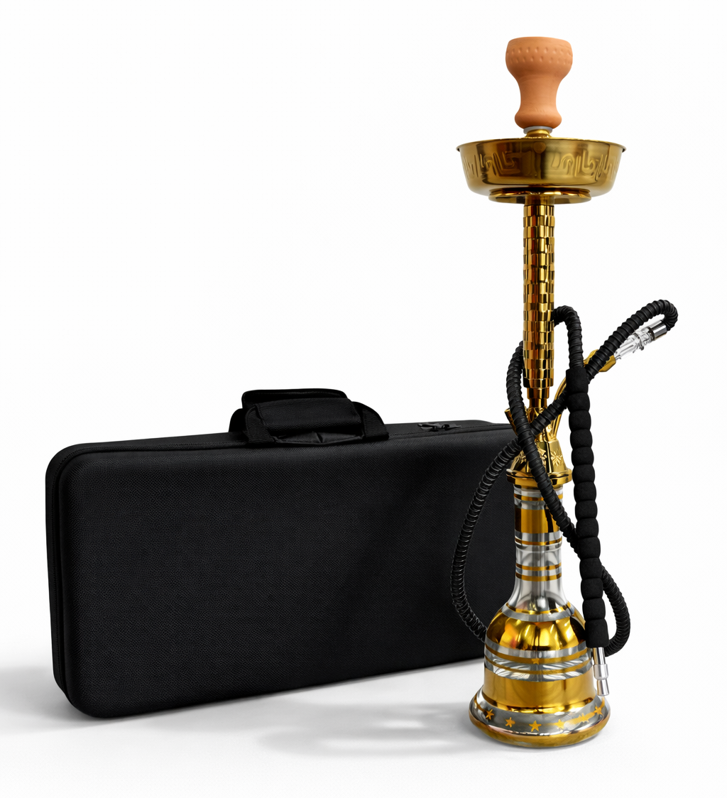Luxury Traditional Gold Shisha Set with Carry Case (73CM)