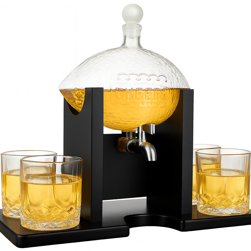 Football Pour Spout Decanter 4x Cups
