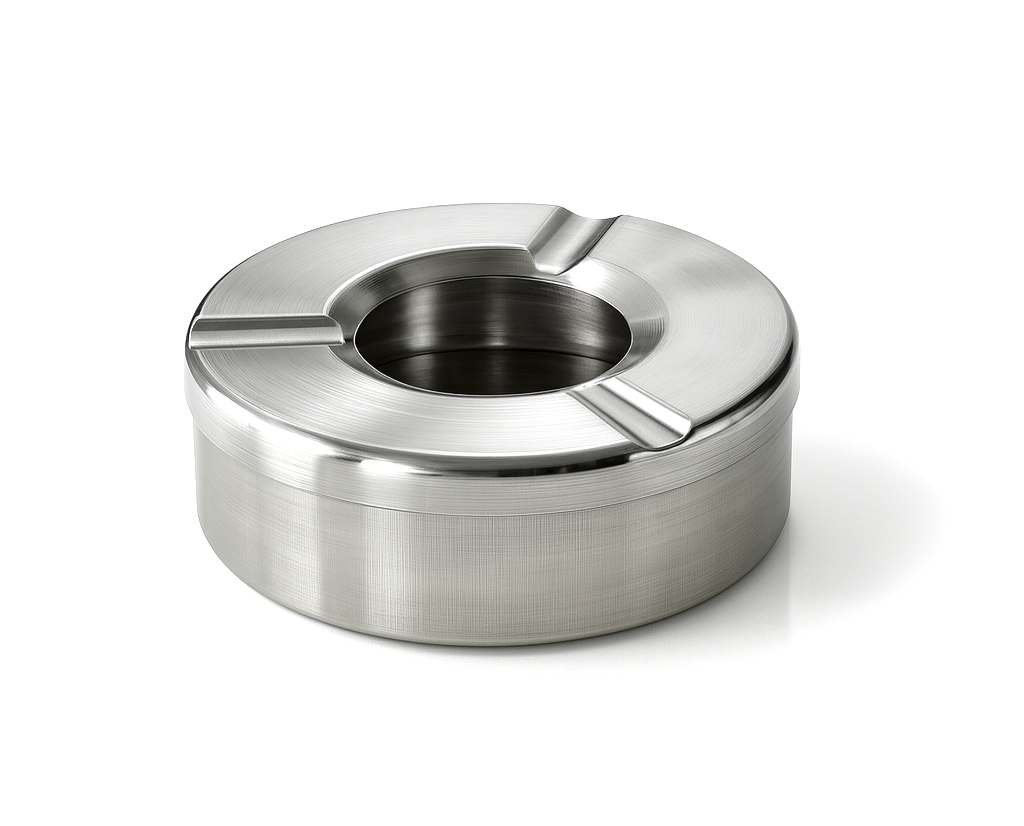 Silver Metal Ashtray Large 1pc 11cm