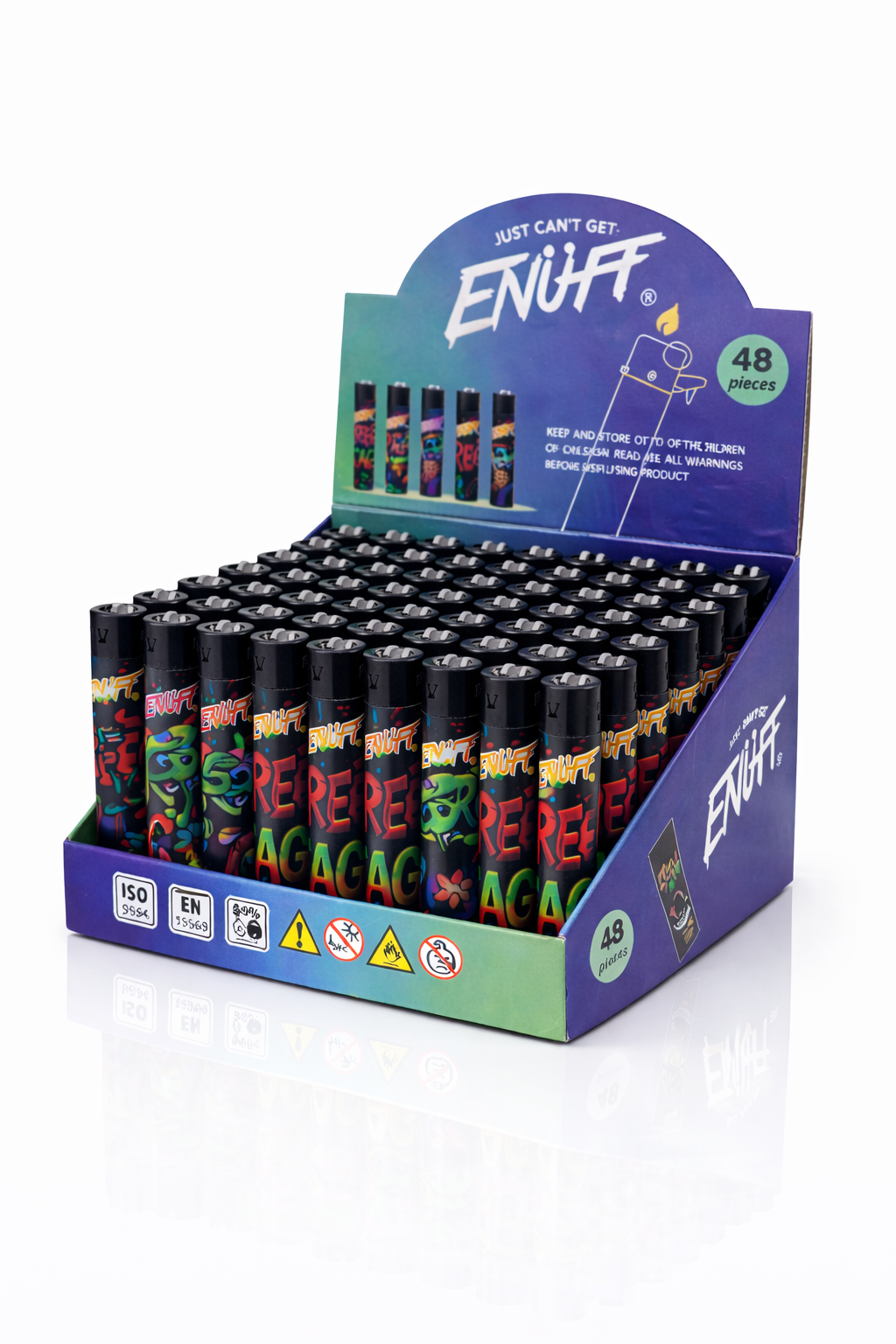 ENUFF TAGG Round Refillable Lighter – 48pcs Display