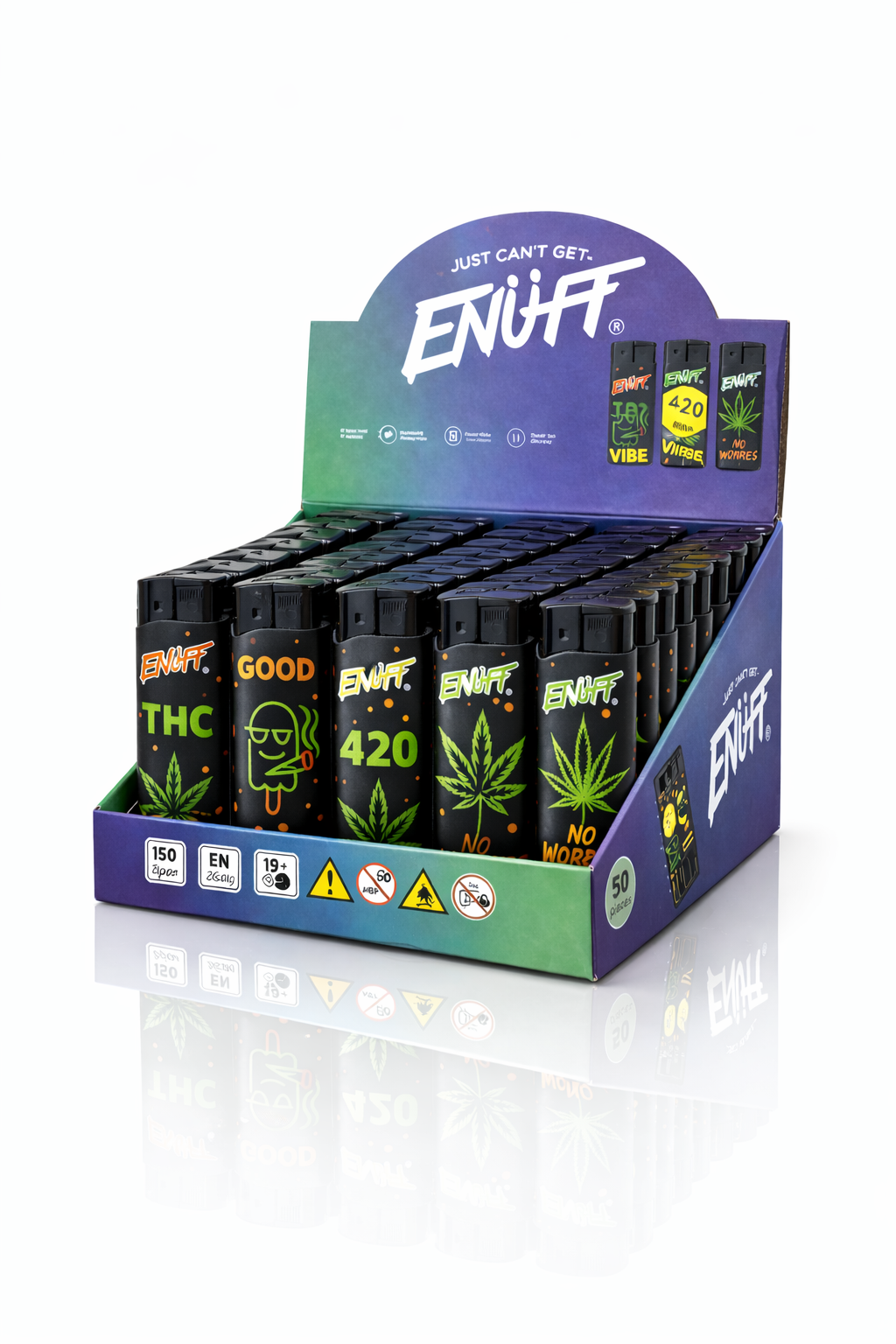 ENUFF ZAZA Click Refillable Lighter – 50pcs Display