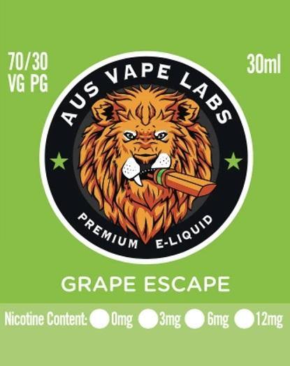 AUS VAPE LABS Grape Escape 30ml - Cig Corp Wholesalers