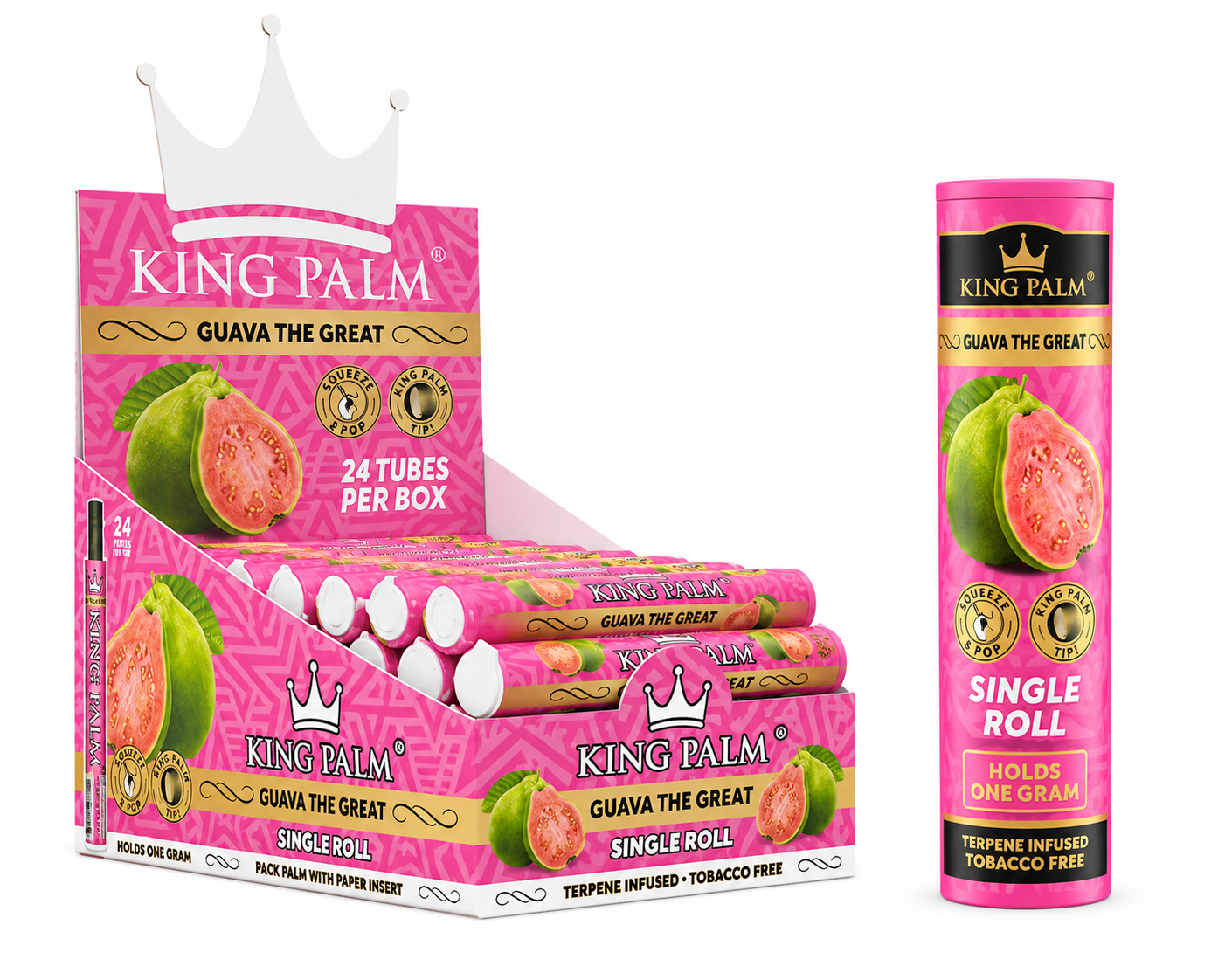 KING PALM Guava The Great Single Roll Cones 24pk