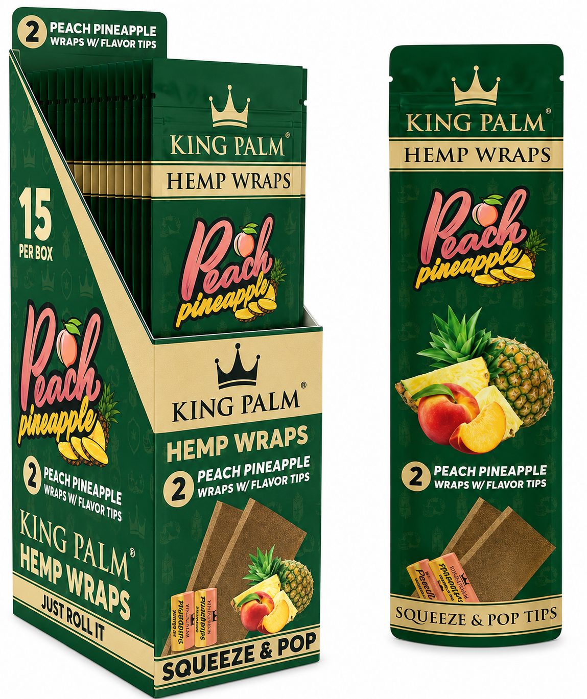 KING PALM Hemp Wraps Peach Pineapple - 2