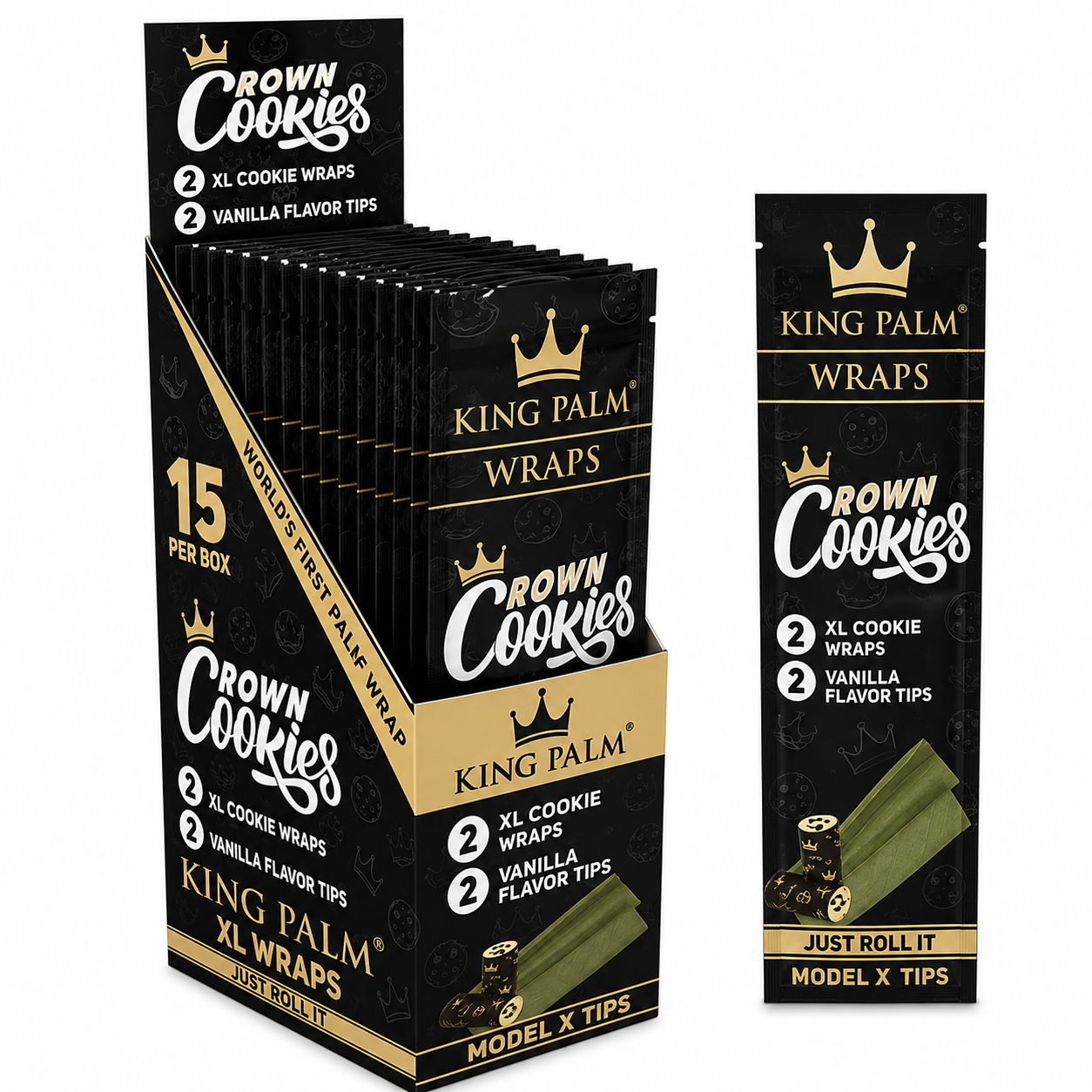 KING PALM XL Wraps + Tips - Crown Cookie 15pcs
