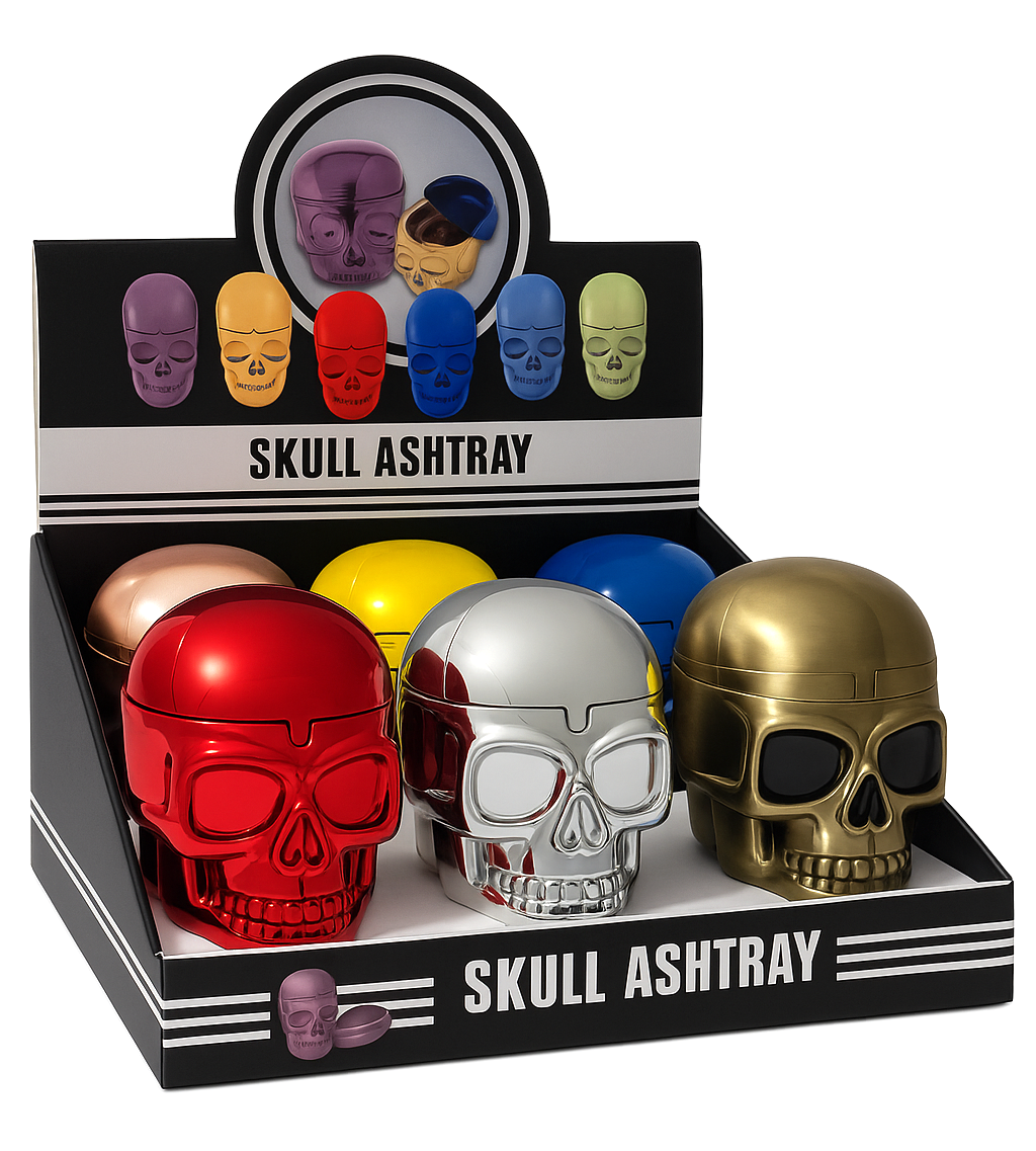 Metallic LED Skull Ashtray Assorted 6pcs