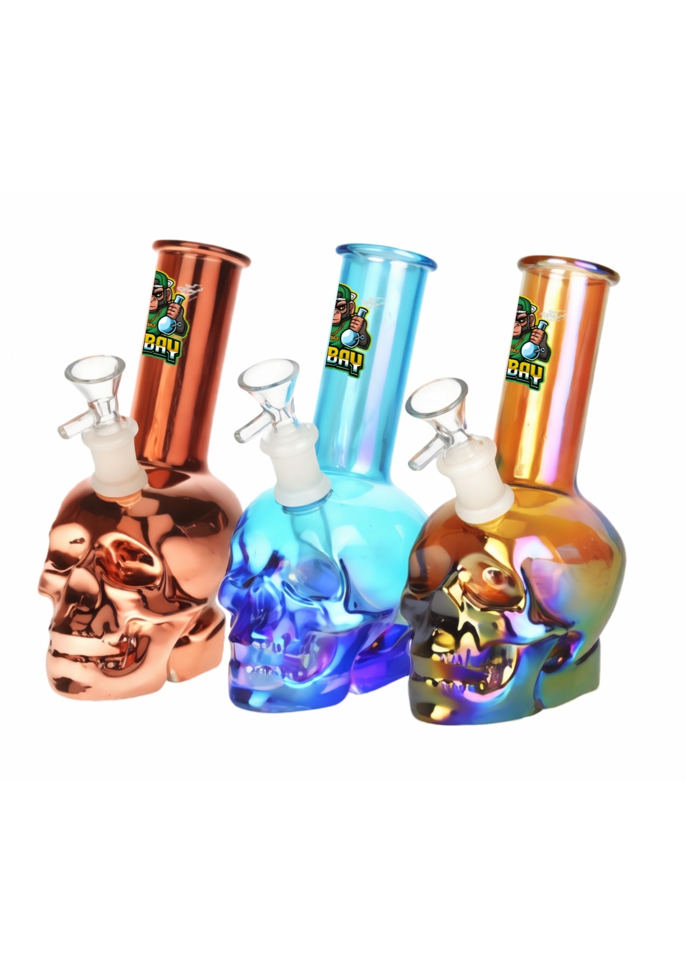 Onbgbay Metallic Skull Glass Oil Pourer – Assorted Colours (26CM)