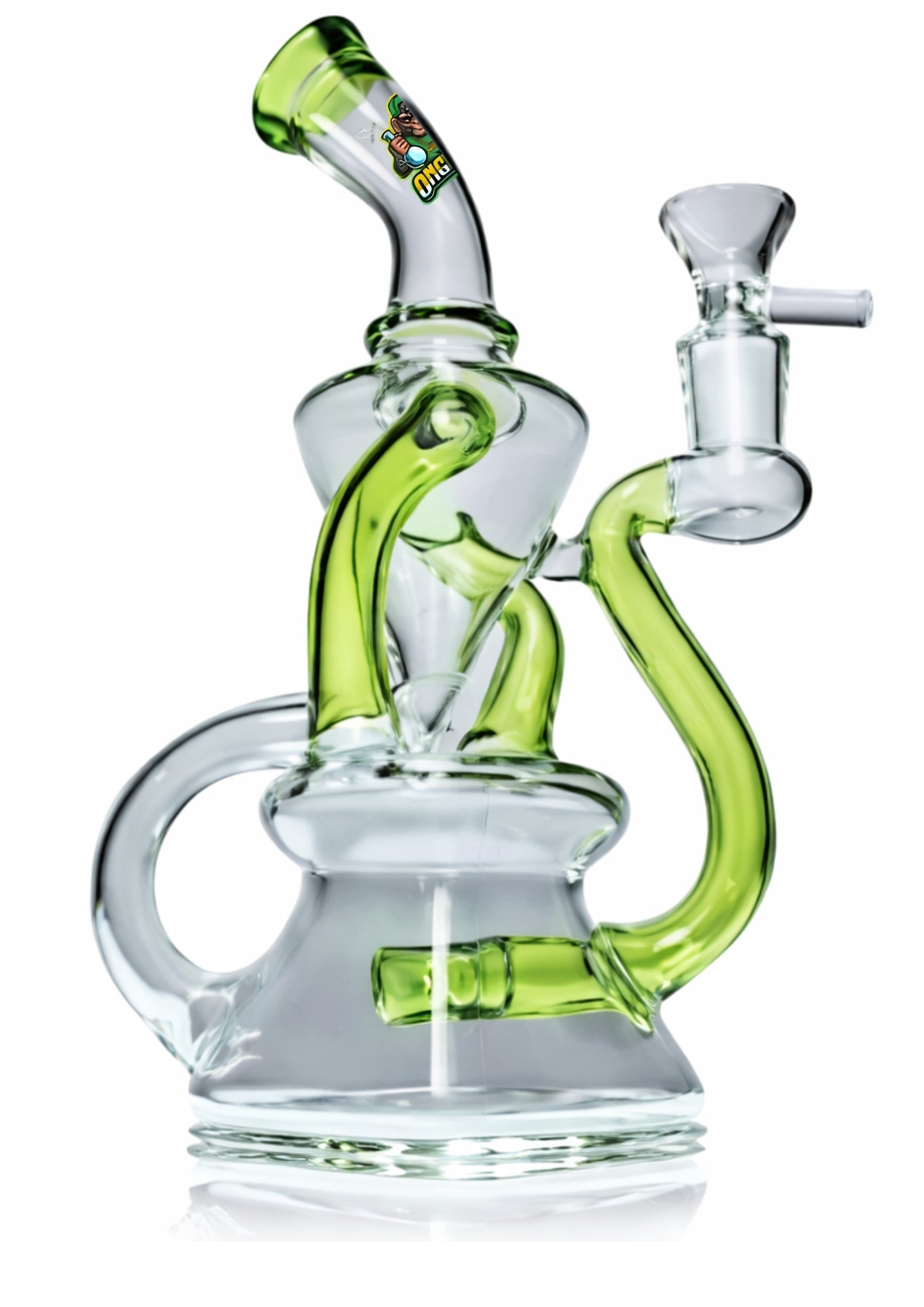 Ongbay Green Recycler Glass Oil Pourer – Multi-Chamber Design (18CM)