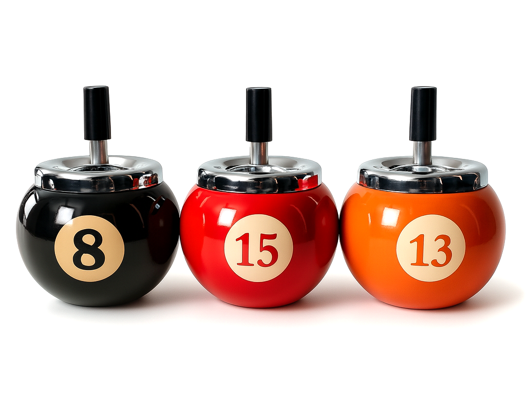 Pool Ball Spin Lid Resin Ashtray Assorted