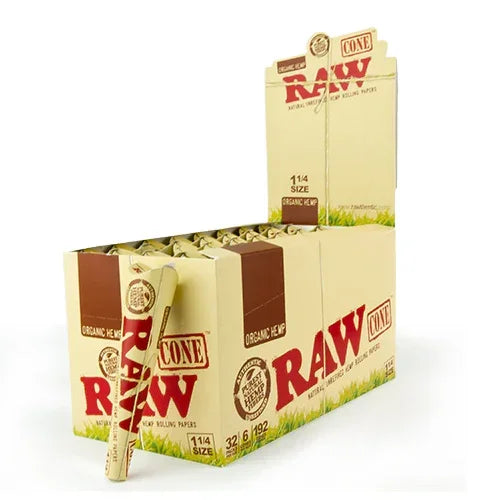Raw Cones Organic Hemp 6 Cone 32 Pack 1 1/4 SIZE