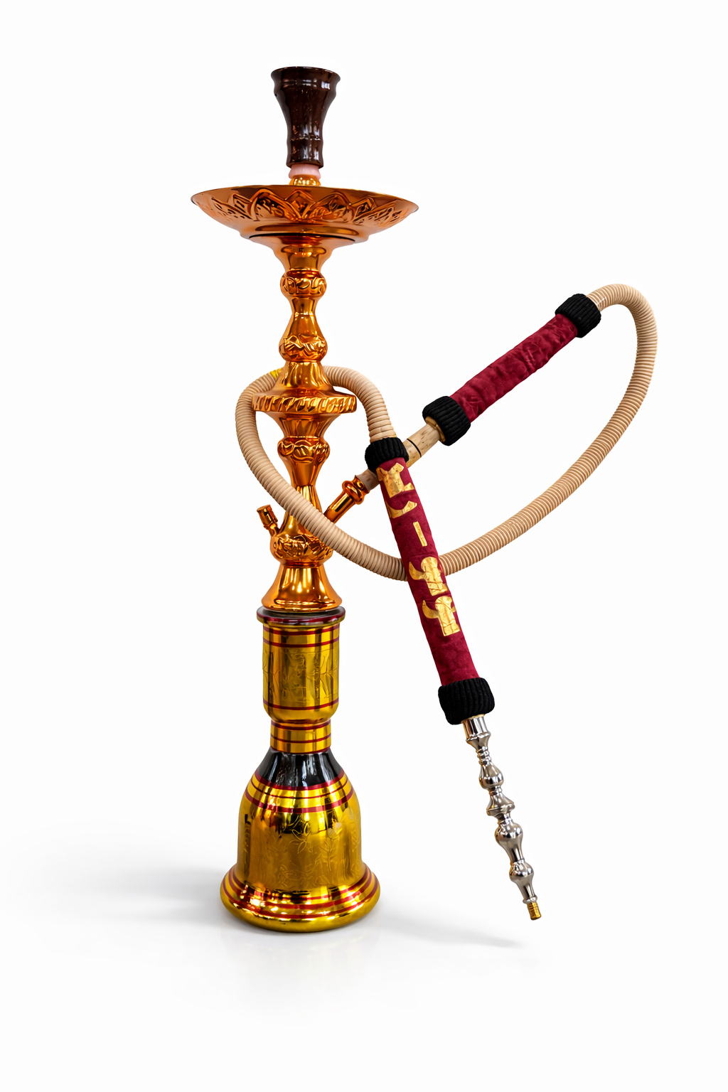 Traditional Gold Shisha Set Complete With Hose & Base (75CM)