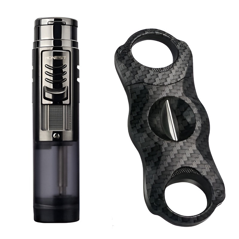 HONEST Jet Lighter & Cigar Cutter Gift Set