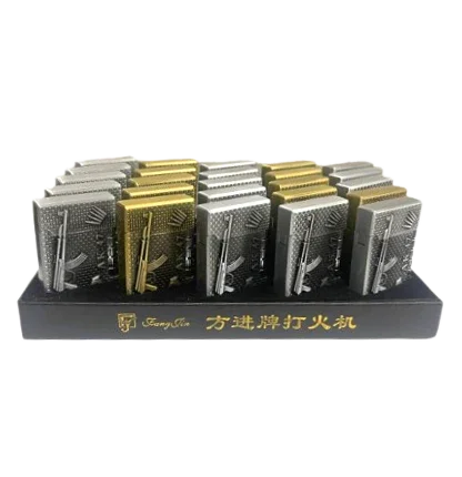 Metal Cased Windproof Lighter Harley AK-47 Design (25PCS/DISPLAY)
