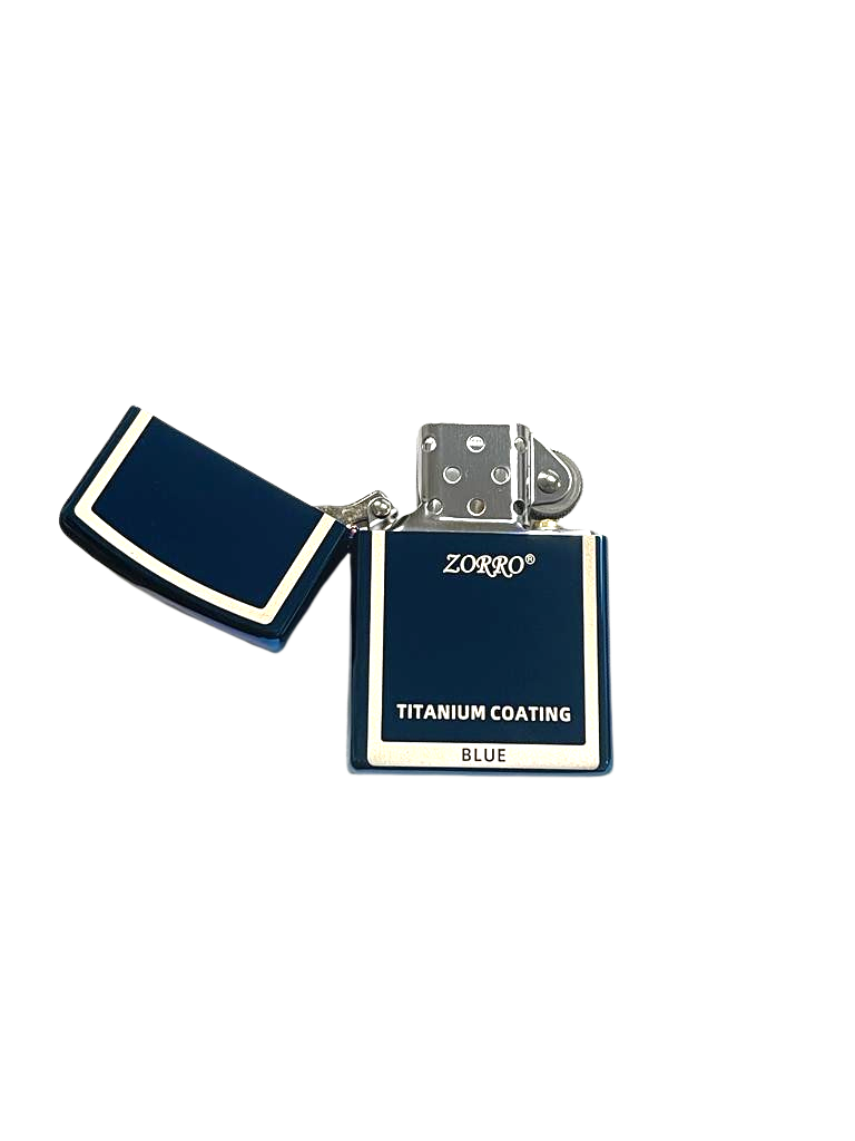 Zorro Lighter Fluid Refill Flip Lid Blue Design
