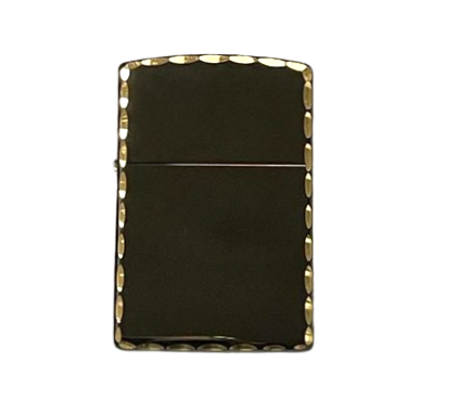 Zorro Lighter Fluid Refill Flip Lid Gold Cut Corners Design