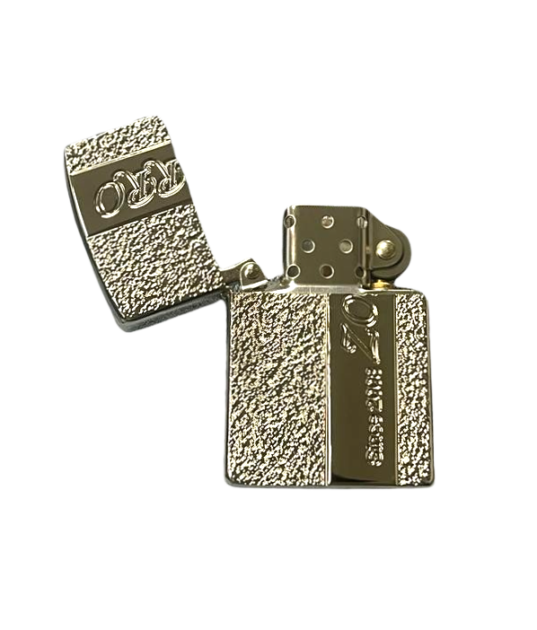 Zorro Lighter Fluid Refill Flip Lid Silver Granite Design