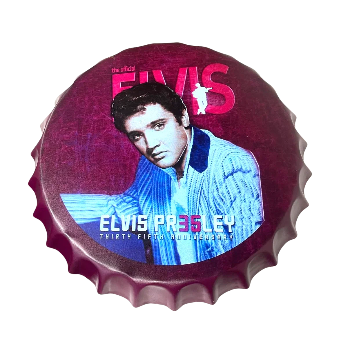 Wall Hung Elvis Bottle Cap Assorted (38CM)