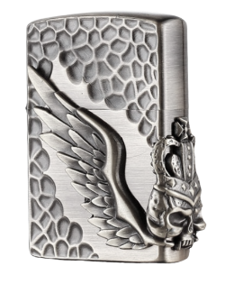 Zorro Lighter Fluid Refill Flip Lid Wings Design