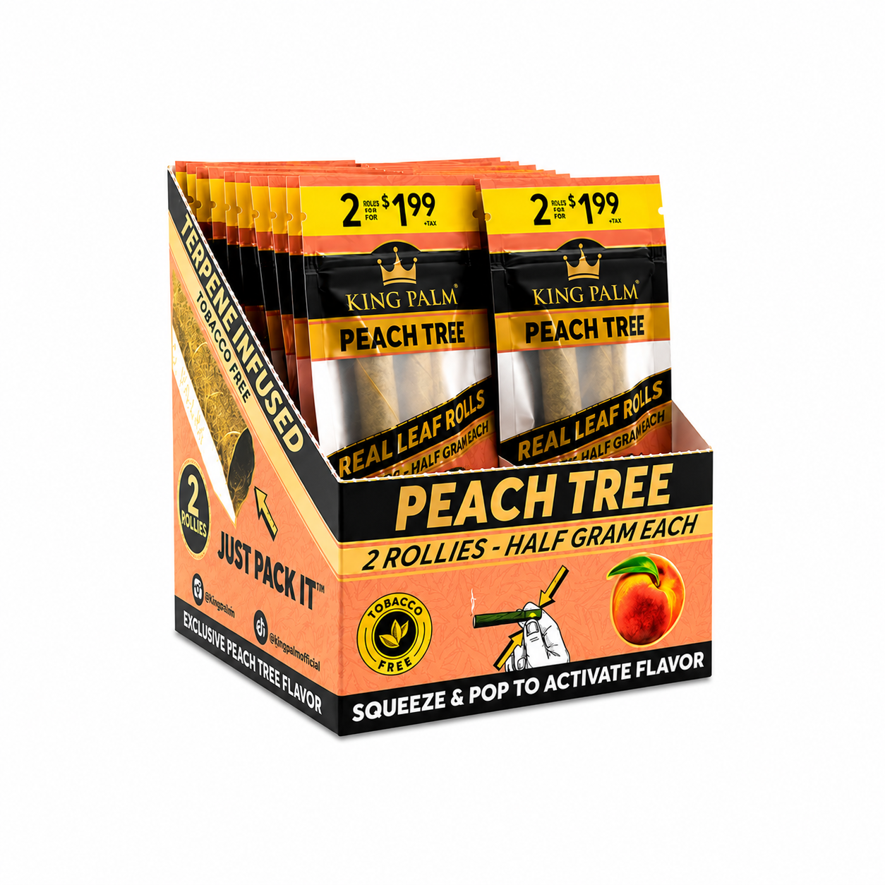 King Palm Rollies Rolls Peach Tree (2PK)