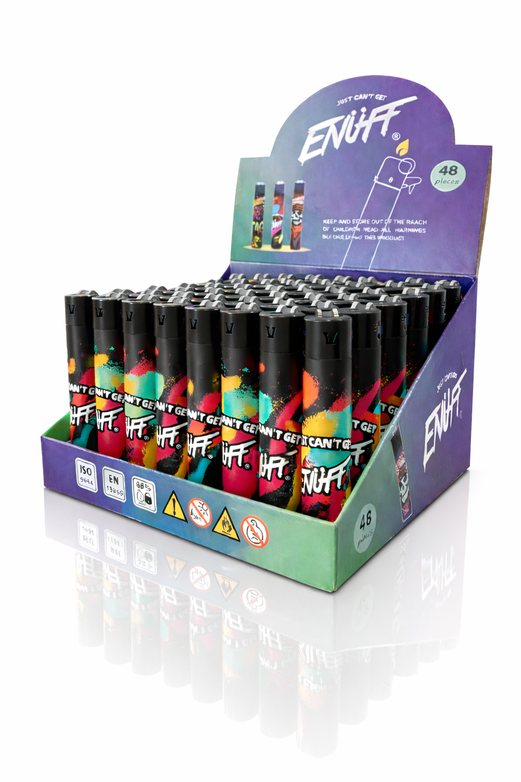ENUFF GRAFF Round Refillable Graffiti Lighter – 48pcs Display