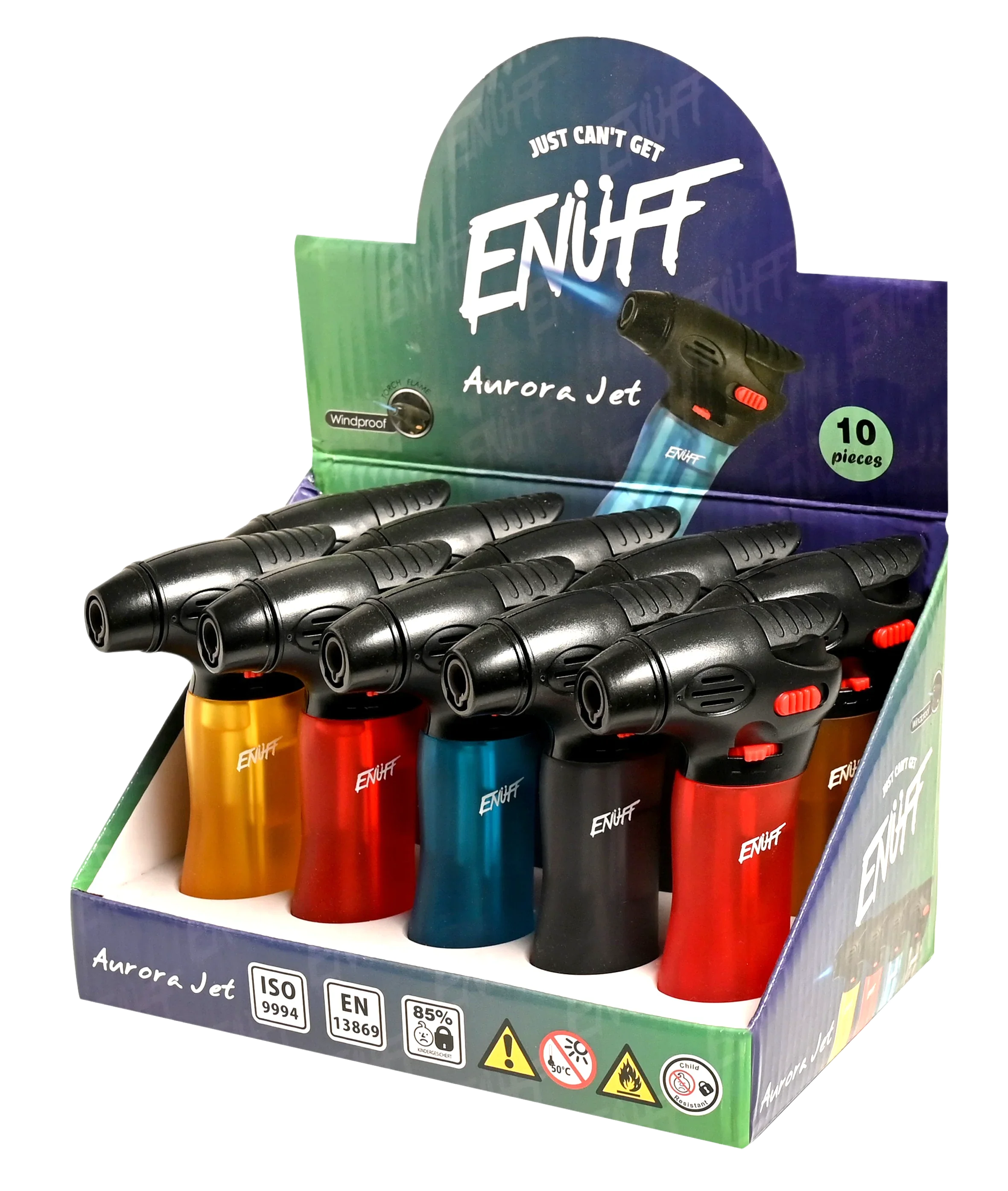 ENUFF Gas Torch Lighters Aurora Jet Design (10PCS/DISPLAY)