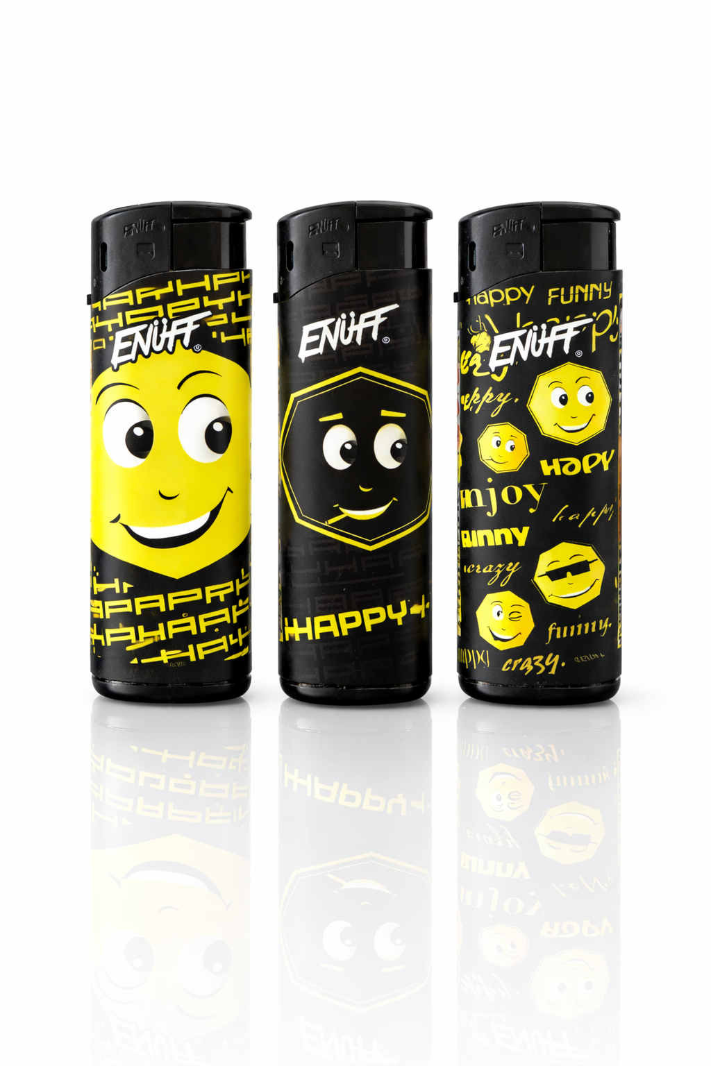 ENUFF HAPPY Click Refillable Comics Lighter – 50pcs Display