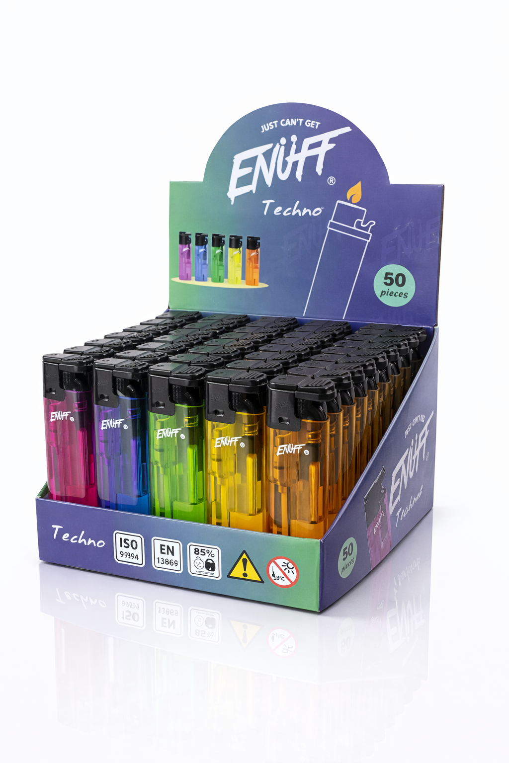 ENUFF TECHNO Jet Flame Lighter – 50pcs Display