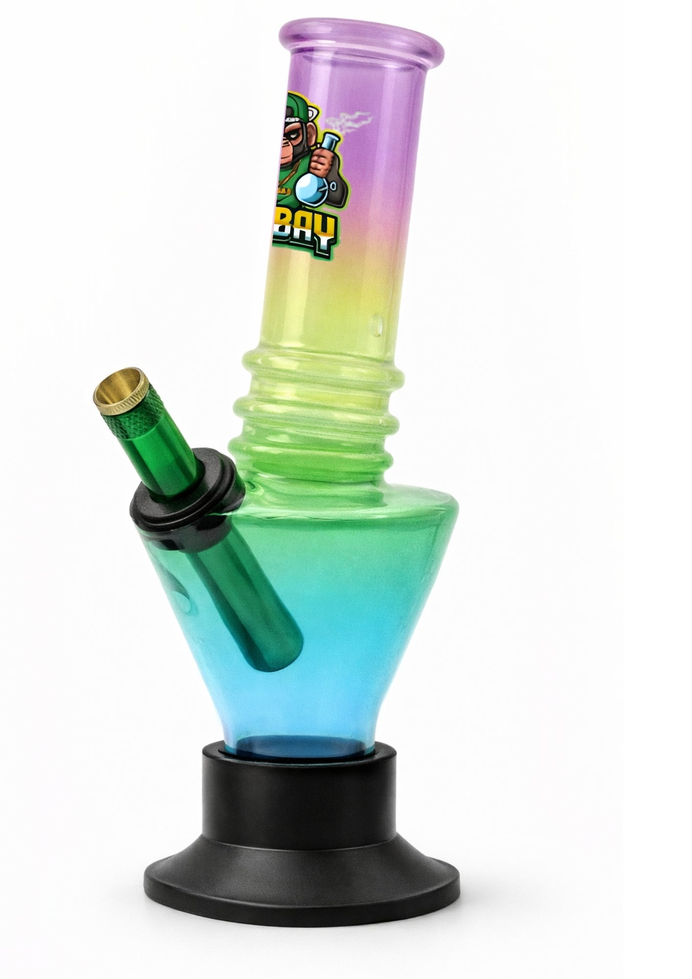 Ongbay Green–Aqua Gradient Oil Pourer with Ribbed Neck (18cm)