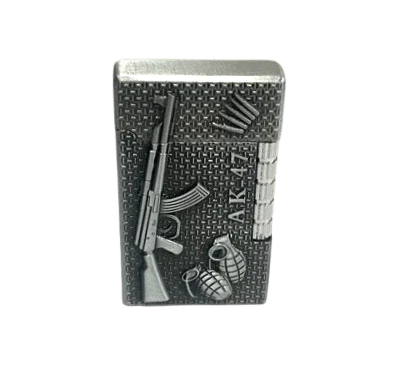 Metal Cased Windproof Lighter Harley AK-47 Design (25PCS/DISPLAY)