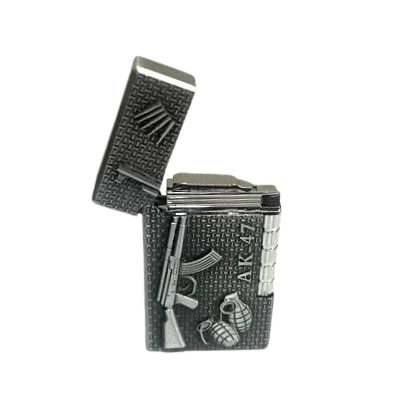 Metal Cased Windproof Lighter Harley AK-47 Design (25PCS/DISPLAY)