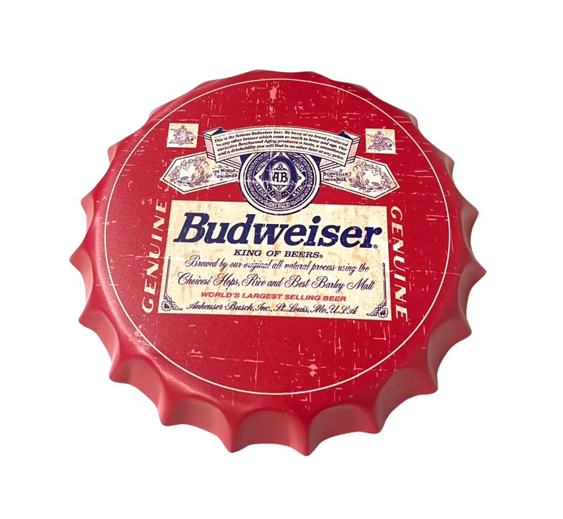 Wall Hung Décor Bottle Cap Sign Man Cave Assorted (30CM)