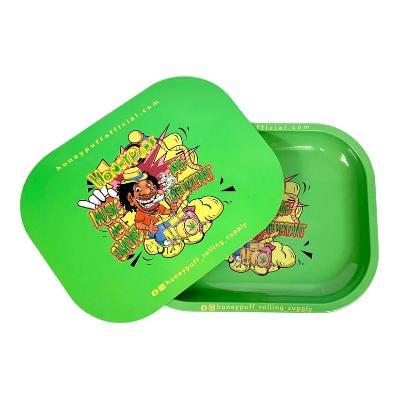 CLEARANCE! Honeypuff Magnetic Lid Rolling Tray Assorted 2PCS
